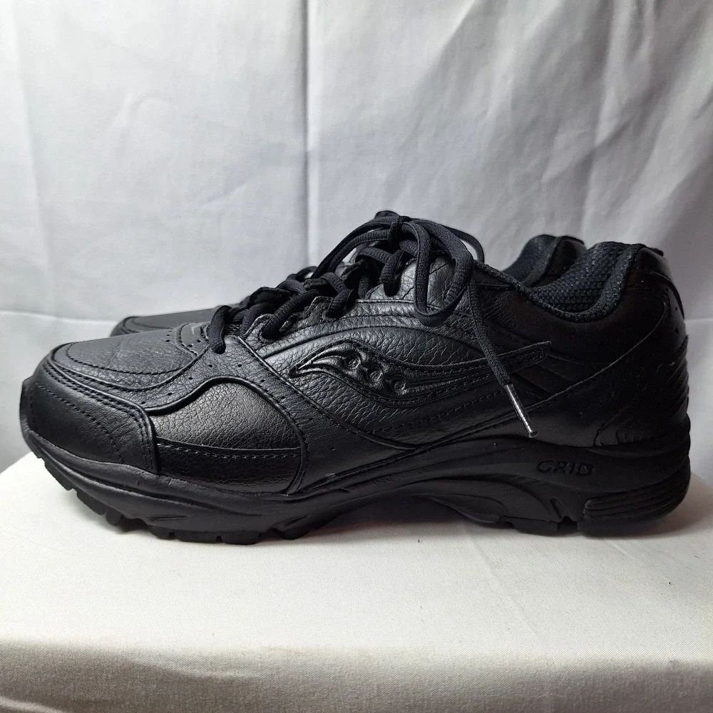 SAUCONY ProGrid Integrity ST2 Walking Shoe Women Sz 9.5 (2E) Triple Black Comfy